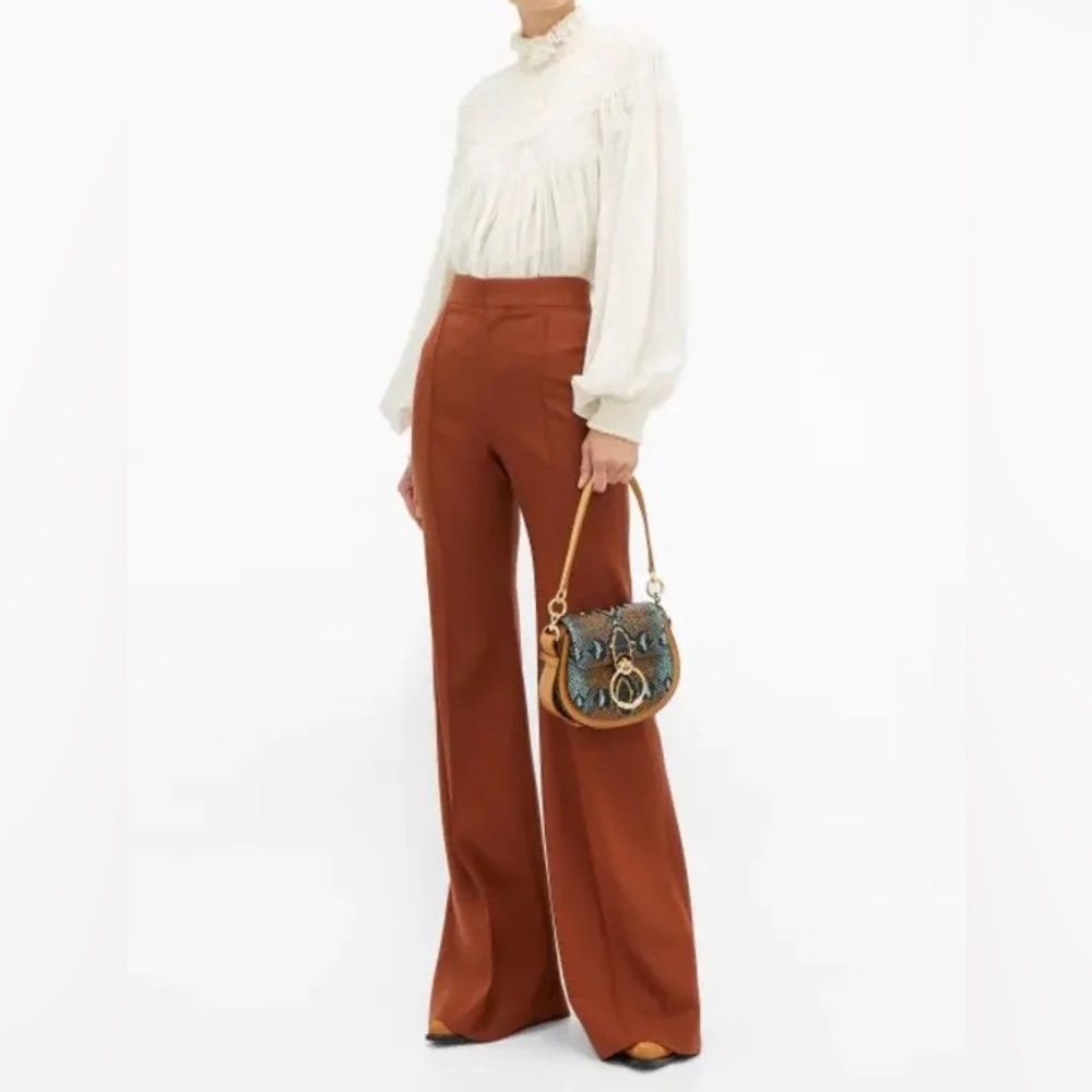 NEW Chloé Tess Small Snake-Embossed Leather Shoulder Bag - Picture 8 of 10